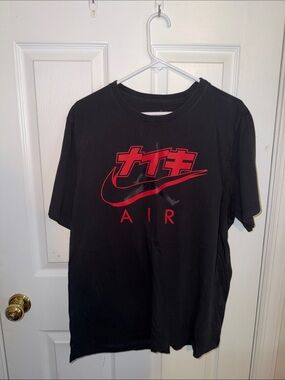 Nike Black Red Swoosh and AIR Graphic tshirt